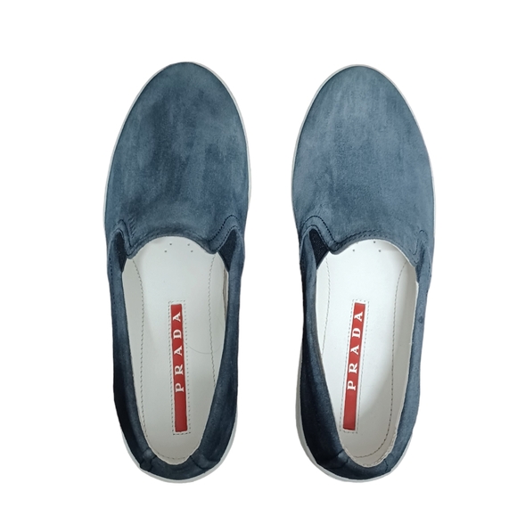Auth! Prada suede loafers sleep ons flats shoes - Picture 7 of 13